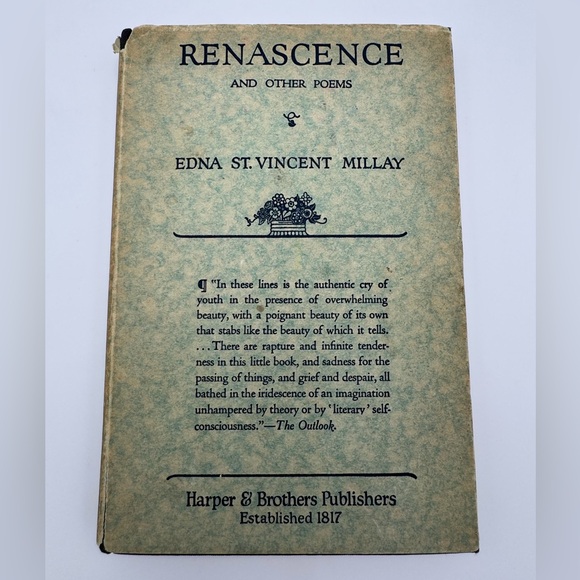 Other - 1917 Renascence Edna St Vincent Millay Antique Poetry Book‎ Harper